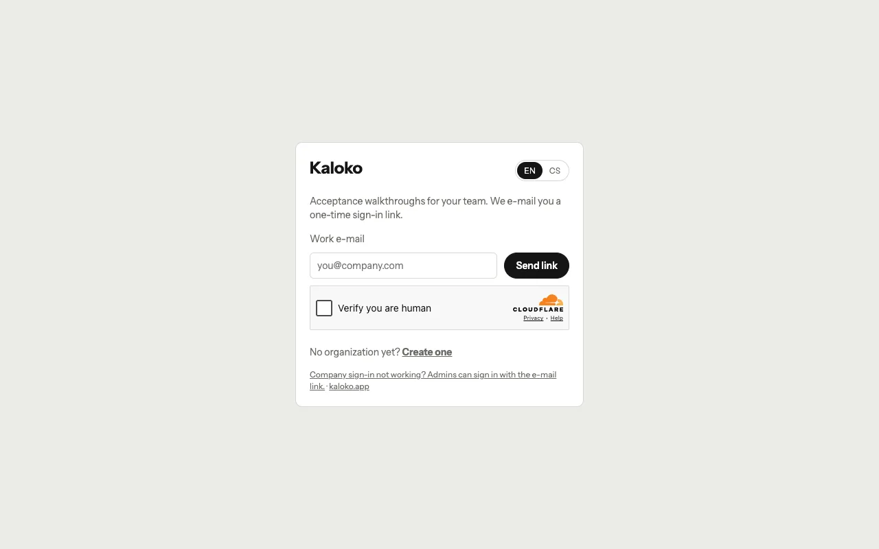 The sign-in page