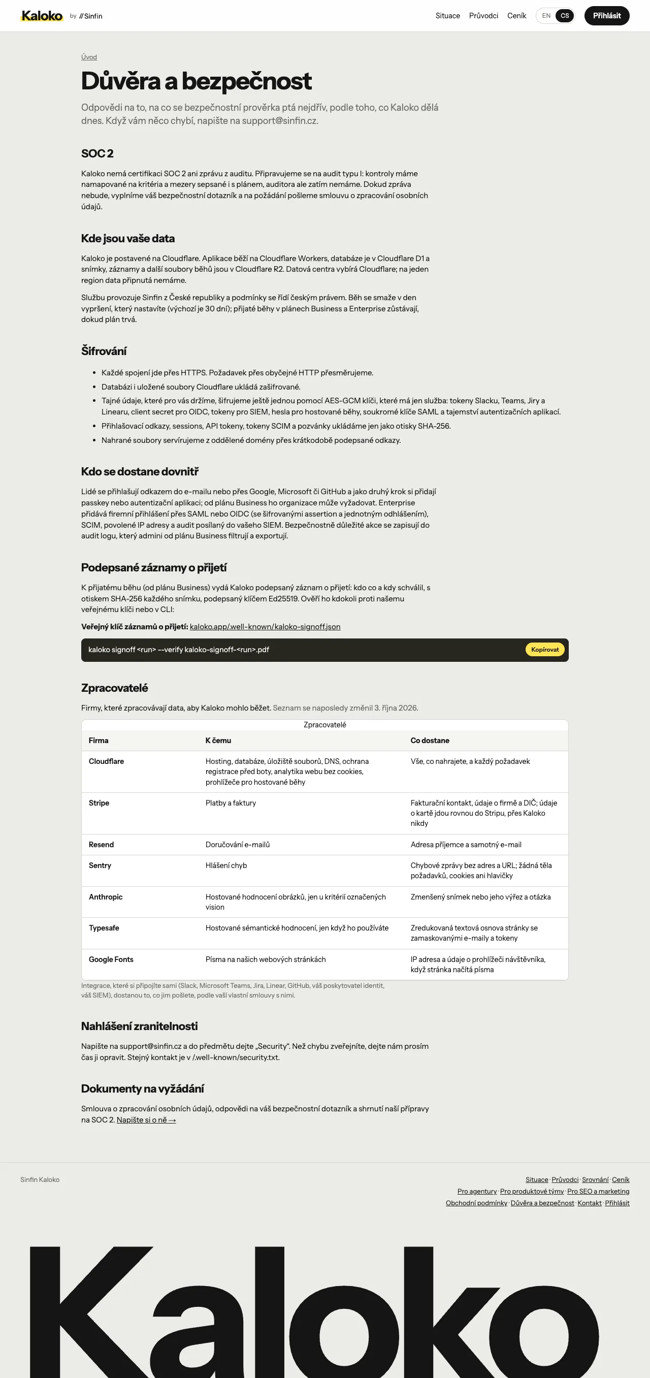 The trust page